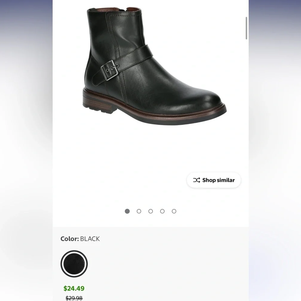 Men's George Faux Leather Moto Gunner Ankle Buckle Boot - Black 8M